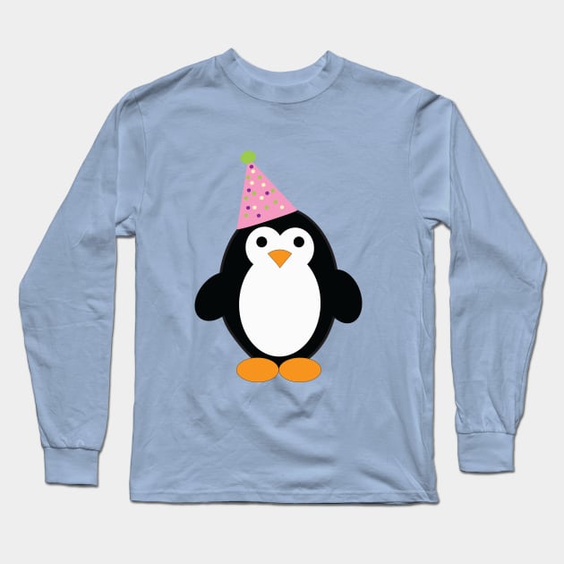 Party Penguin Long Sleeve T-Shirt by Hedgie Designs